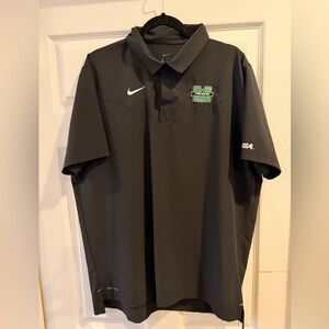 Nike Black Polo with Green Marshall 'M' Logo